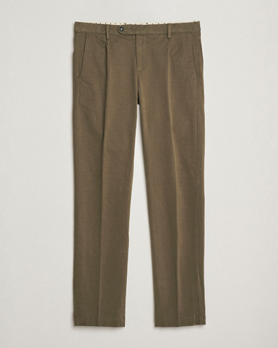 Men | Massimo Alba | Massimo Alba Ionio Pleated Moleskine Trousers Military