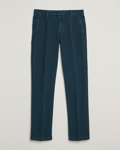 Men | Massimo Alba | Massimo Alba Ionio Pleated Moleskine Trousers Petrol Blue