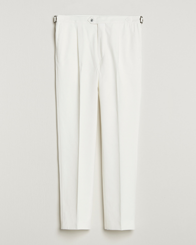 Oscar Jacobson Delon Brushed Cotton Trousers White – White