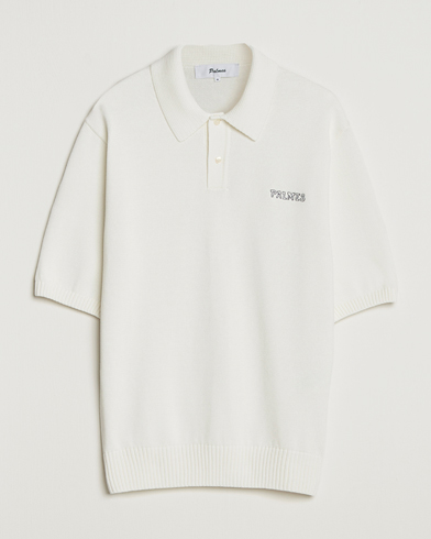 Palmes Cotton Knit Polo Off White – White