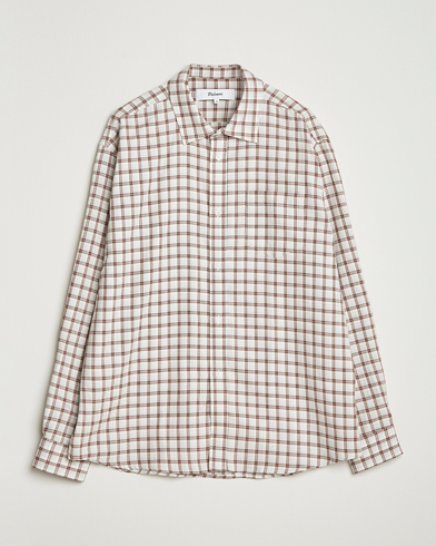 Palmes Cotton/Merino Shirt White/Brown – Brown