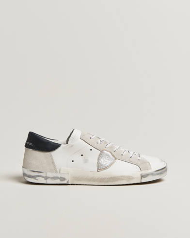Philippe Model Prsx Low Top Leather Sneakers White/Silver – White