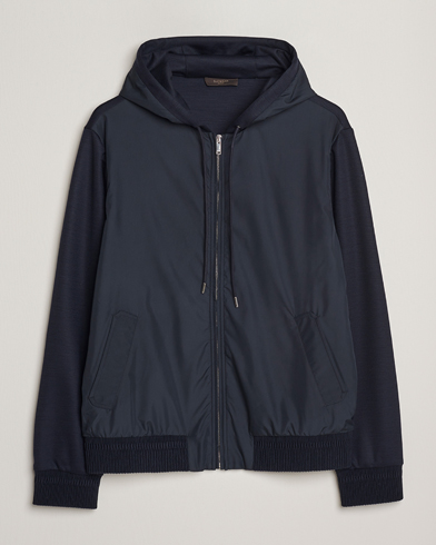 Men | Zanone | Zanone Full Zip Hybrid Jacket Navy
