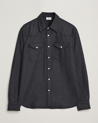 Filippa K Western Wool Shirt Anthracite Melange – Grey