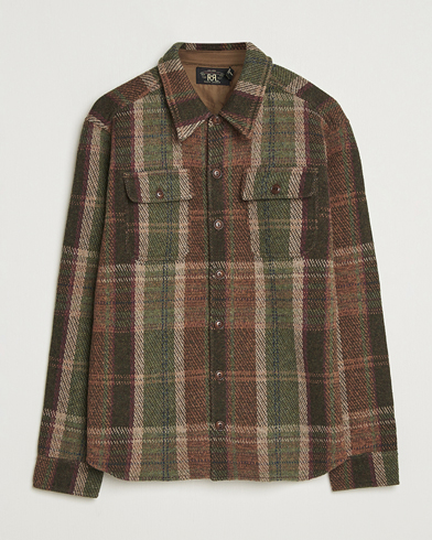 RRL Matlock Cashmere Shirt Jacket Olive – Brown