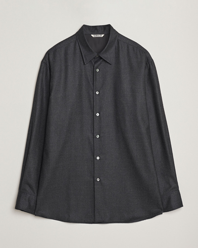 Men | Auralee | Auralee Superligt Flannel Shirt Charcoal