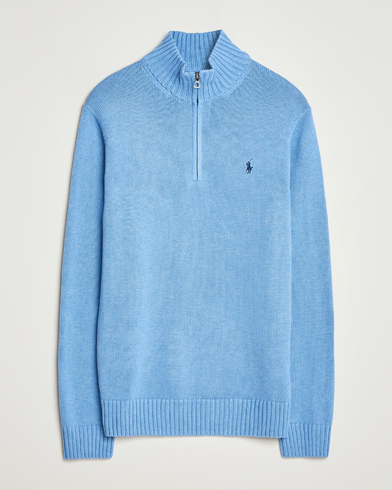Polo Ralph Lauren Cotton Pullover Half Zip Soft Royal Heather – Blue