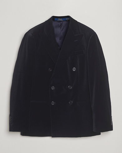 Polo Ralph Lauren Double Breasted Tuxedo Jacket Velvet – Blue