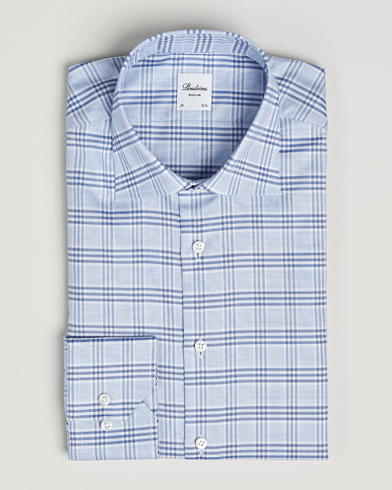Stenströms Regular Fit Checked Cut Away Shirt Blue – Blue