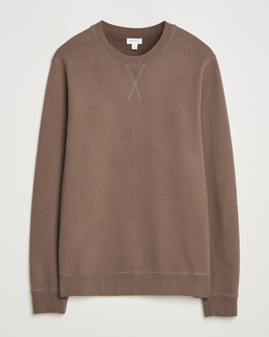 Sunspel Loopback Sweatshirt Bark – Brown