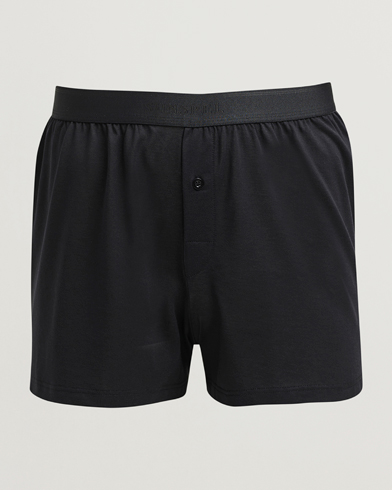 Sunspel Superfine One Button Boxer Black – Black
