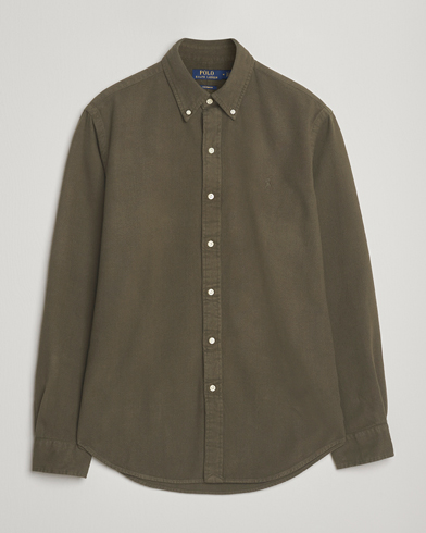 Polo Ralph Lauren Custom Fit Brushed Flannel Shirt Ranger Green – Green