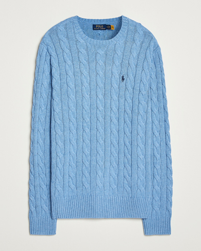 Polo Ralph Lauren Cotton Cable Pullover Soft Royal Heather – Blue
