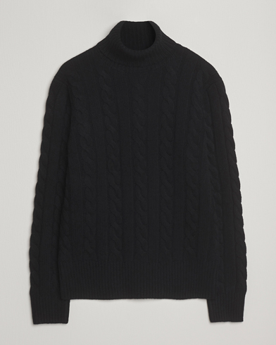 Polo Ralph Lauren Wool/Cashmere Cable Rollneck Polo Black – Black