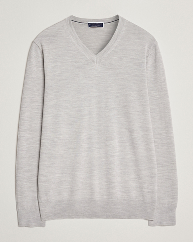 JOHN SMEDLEY Bobby Vネックニット M John Smedley Bobby Extra Fine Merino V-Neck Pullover Silver Grey