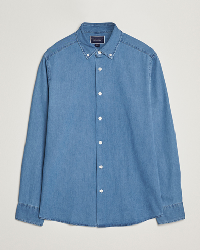 Men | Charles Tyrwhitt | Charles Tyrwhitt Slim Fit Button Down Denim Shirt Ocean Blue
