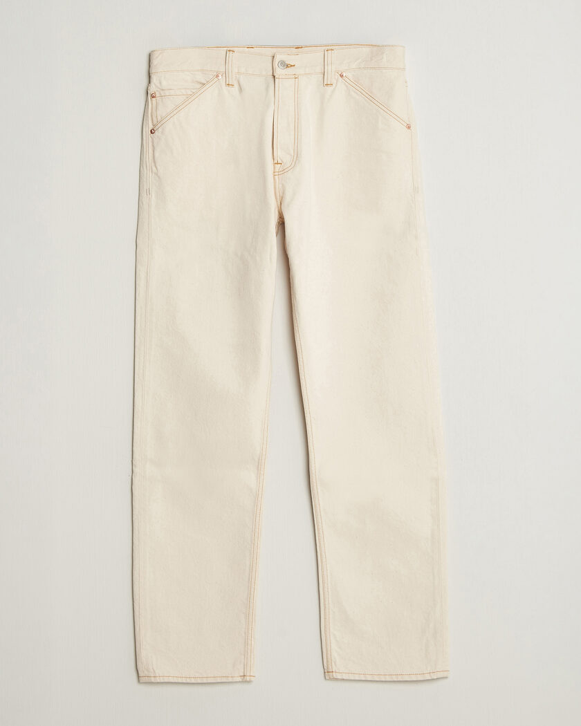 Drake's 5-Pocket Heavy Cotton Jeans Ecru – White