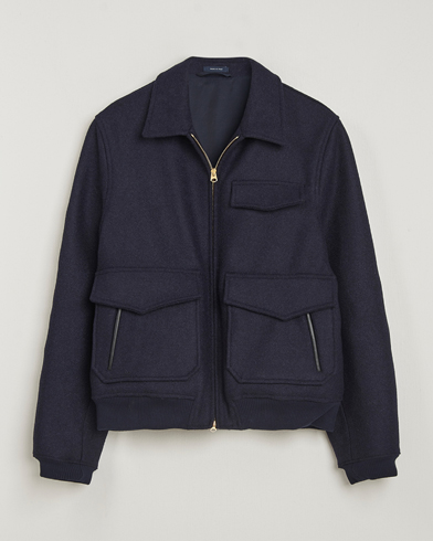 Fred Perry Textured Tennis Bomber Jacket Navy at CareOfCarl.com