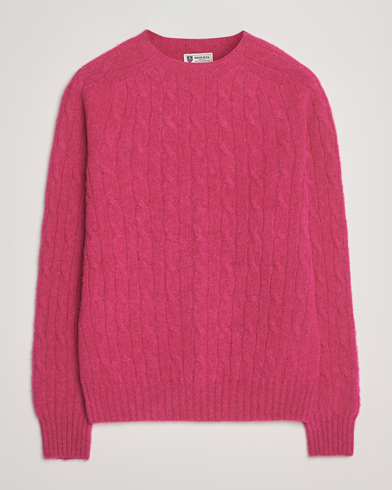 Morris Brushed Cable Sweater Pink – Pink