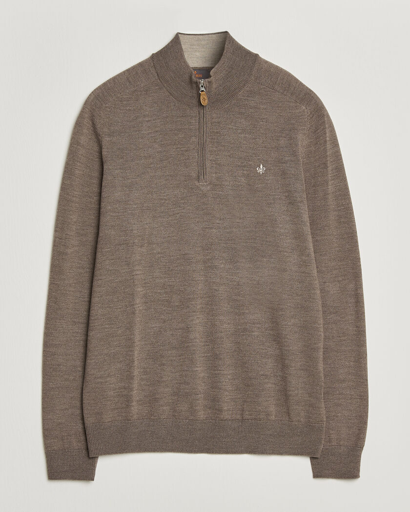 Morris John Merino Half Zip Brown – Brown