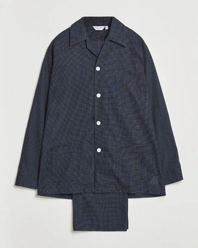 Derek Rose Printed Cotton Pyjama Set Navy – Blue