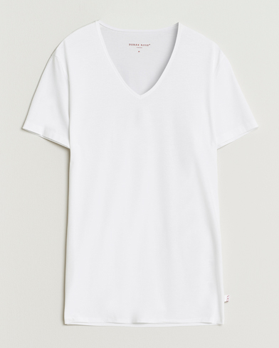 Derek Rose Pima Cotton V-Neck T-Shirt White – White