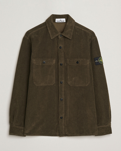 Stone Island Organic Cotton Cord Overshirt Military Green – Green