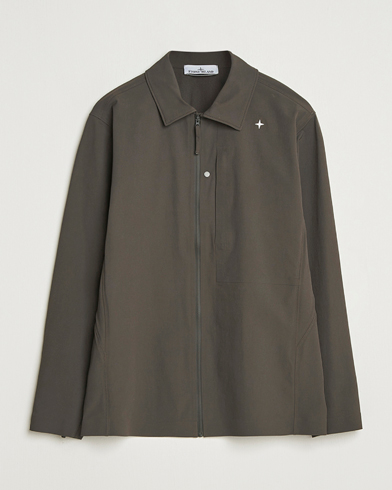 Stone Island Stretch Ripstop Cotton Zip Overshirt Military