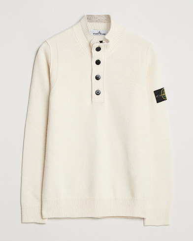Stone Island Full Rib Wool Half Zip Natural at CareOfCarl.com