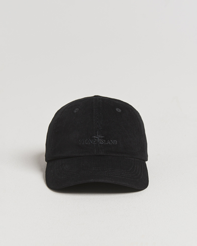 Stone Island Micro Cord Cotton Cap Black – Black
