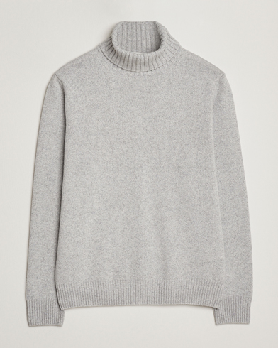 Morgano Wool/Cashmere Heavy Knit Rollneck Light Grey – Grey