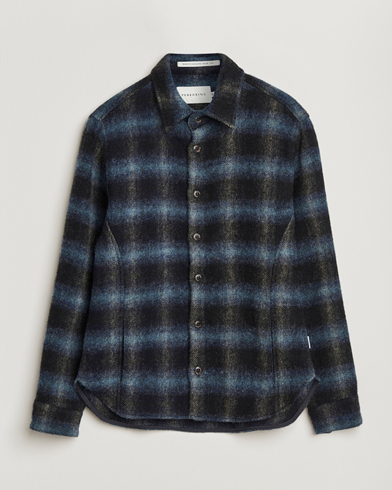 Peregrine Moon Wool Check Overshirt Navy – Blue
