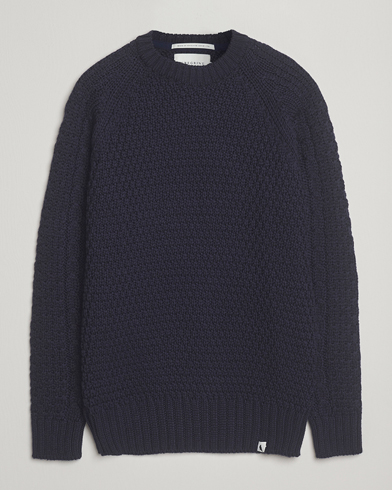 Peregrine Winston Merino Crew Navy – Blue