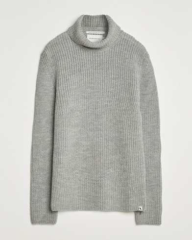 Peregrine Wilkinson Knitted Merino Rollneck Light Grey – Grey