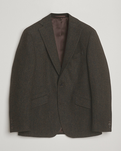 Walker Slater Edward Shetland Wool Donegal Blazer Dark Brown – Brown