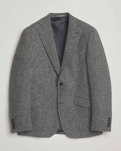 Walker Slater Edward Lambswool Herringbone Blazer Dark Grey – Grey