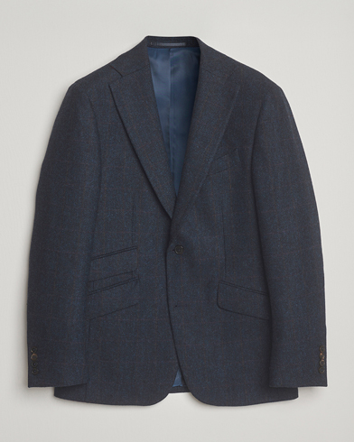 Walker Slater Edward Lambswool Windowpane Blazer Navy – Blue