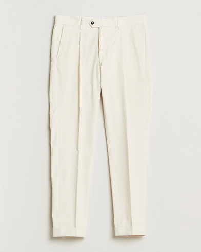 Tiger of Sweden Tenuta Pleated Corduroy Trousers Light Ivory – White