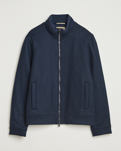 Woolrich Knitted Wool Lewis Bomber Melton Blue – Blue