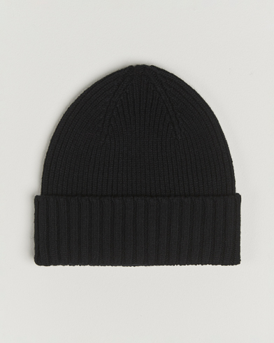 Robert Mackie Kingswell Ribbed Wool/Cashmere Beanie Black – Black