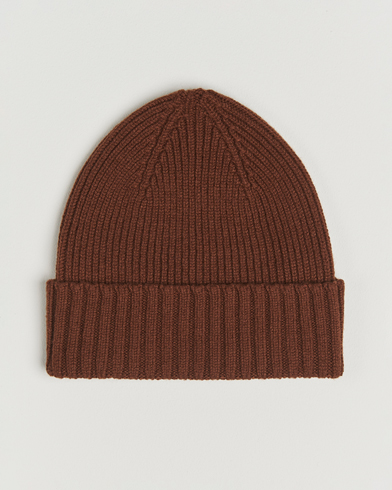 Robert Mackie Kingswell Ribbed Wool/Cashmere Beanie Brown – Brown