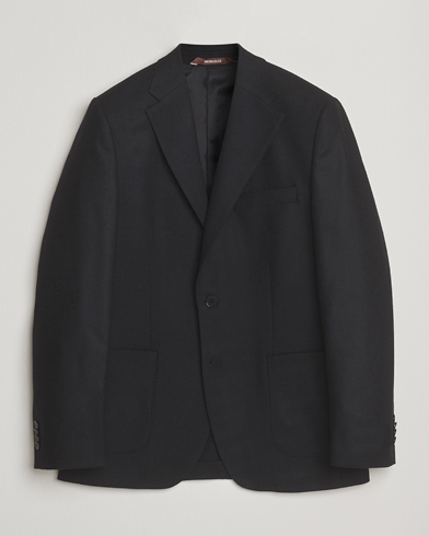 Morris Flannel Wool Blazer Black – Black
