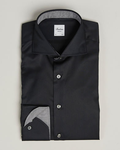 Stenströms Regular Fit Contrast Shirt Black – Black
