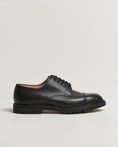 Crockett & Jones Sandhurst Derby Vibram Black Scotch Grain – Black