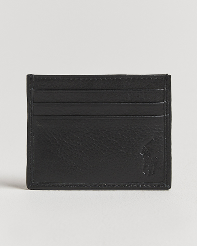 Polo Ralph Lauren Pebbled Leather Credit Card Holder Black – Black