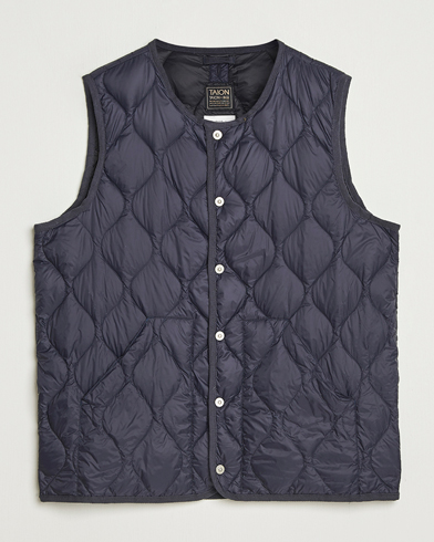 TAION Military Crew Neck Down Vest Navy – Blue