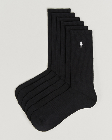 Polo Ralph Lauren 6-Pack Cotton Crew Socks Black – Black
