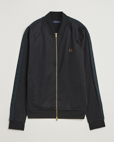 Fred Perry Blackwatch Tartan Taped Track Jacket Black – Black