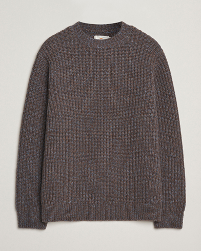 Nudie Jeans August Chunky Knitted Wool Sweater Brown – Brown