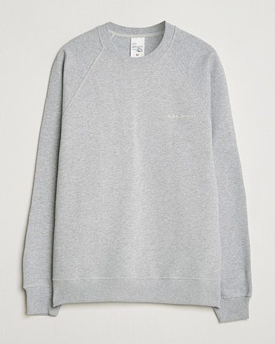 Nudie Jeans Palle Logo Crew Neck Sweatshirt Grey Melange – Grey